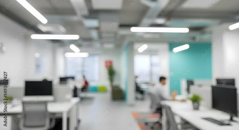 Blurred Modern Office Space: A tranquil shot of a bustling modern office space, captured through a soft and diffused lens. Blurred Modern Office Space: A tranquil shot of a bustling modern office space, captured through a soft and diffused lens.