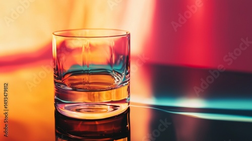 Wallpaper Mural Glass of whiskey in warm colorful light on reflective surface for drink or bar concept setting Torontodigital.ca