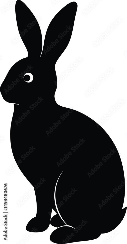 Fototapeta premium black silhouette of a rabbit