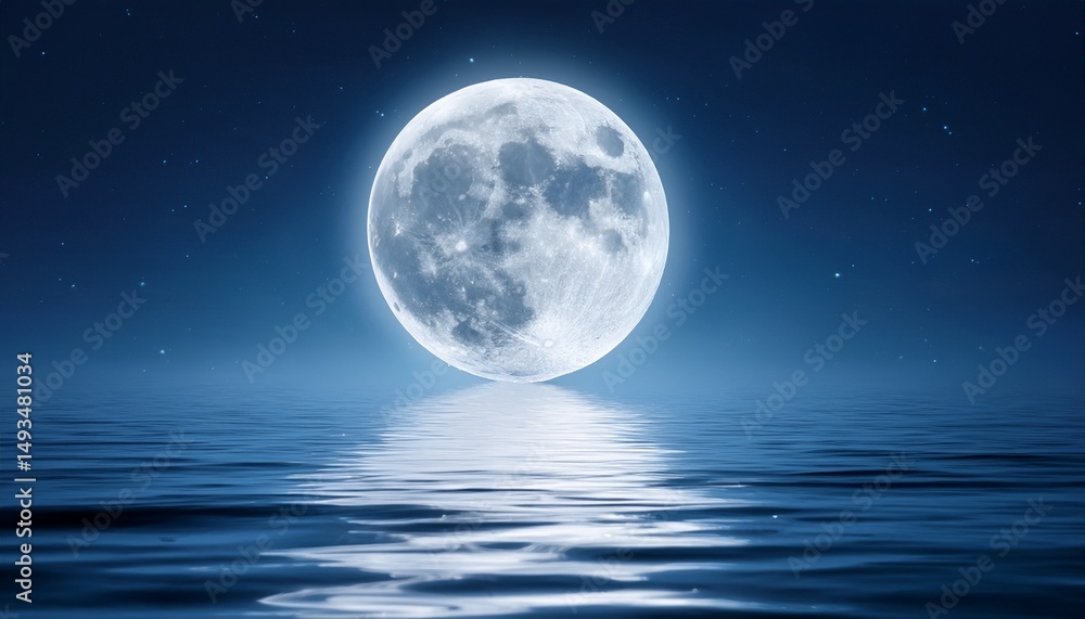 an ethereal moon hovers over a shimmering watery surface illuminating the night with a serene dreamlike glow an ethereal moon hovers over a shimmering watery surface illuminating the night with a serene dreamlike glow