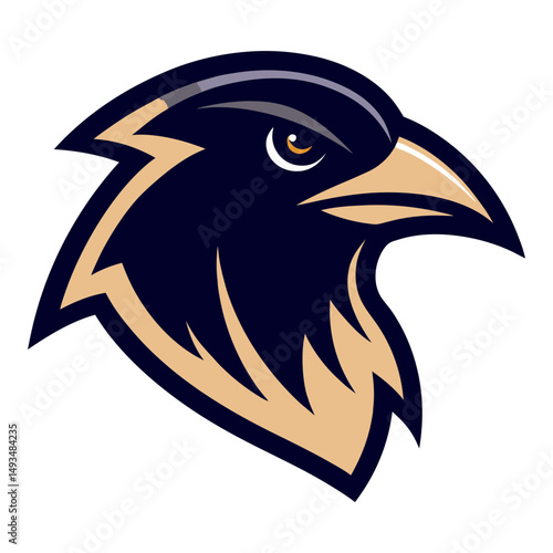 Crow head mascot logo design vector