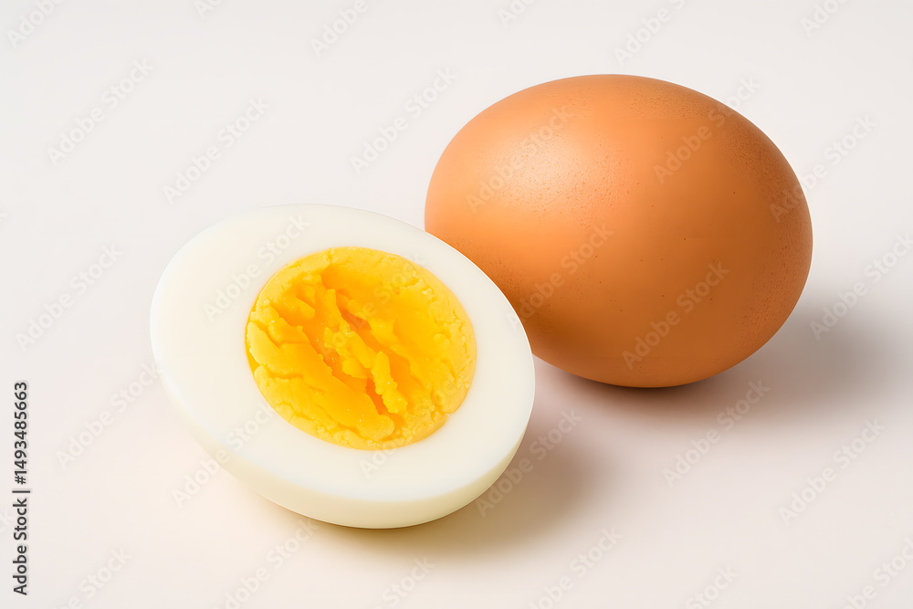Hard-boiled egg with yolk and shell Hard-boiled egg with yolk and shell