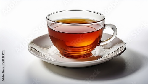on a white background a cup of tea is shown in isolation generated by stock