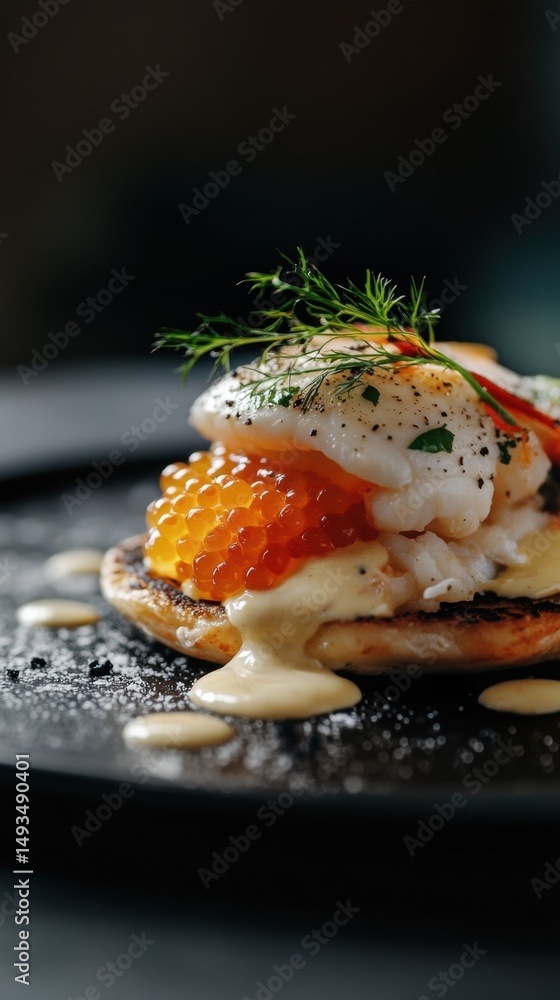 Eggs Benedict with Salmon Roe and Dill Eggs Benedict with Salmon Roe and Dill