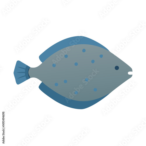 Flatfish graphic illustration on black background for commercial purposes