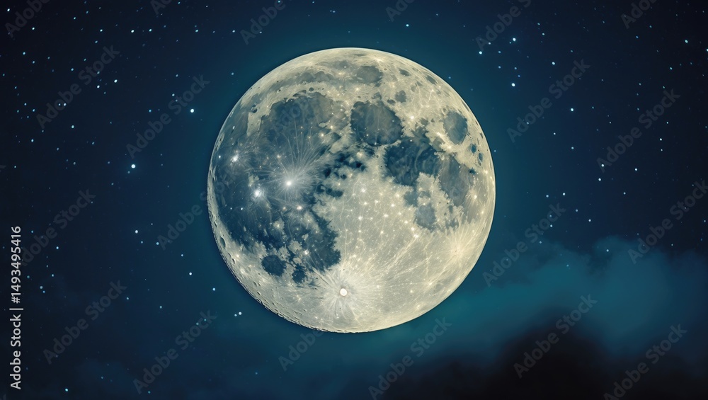 Obraz premium Night sky full moon