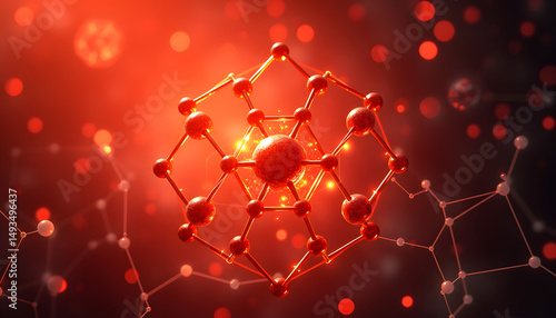 Graphene Hexagonal Atomic Connection Science Technology, dreamy atmosphere. with white shades