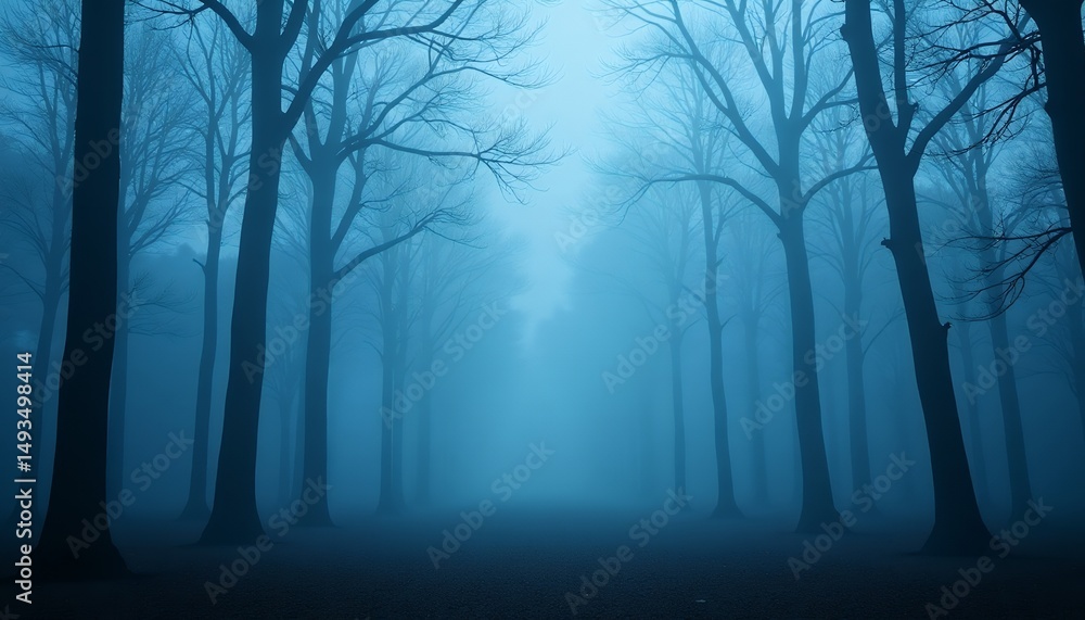 Obraz premium Foggy Forest Path