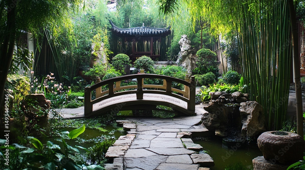 Obraz premium japanese garden bridge
