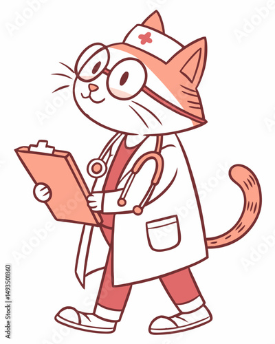 Doctor Cat – Medical Vector Illustration