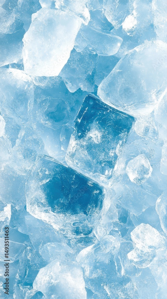 Close-up of Ice Cubes with Blue Hue Close-up of Ice Cubes with Blue Hue