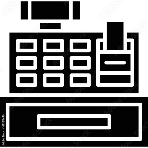 Cashier Machine Icon Vector Element
