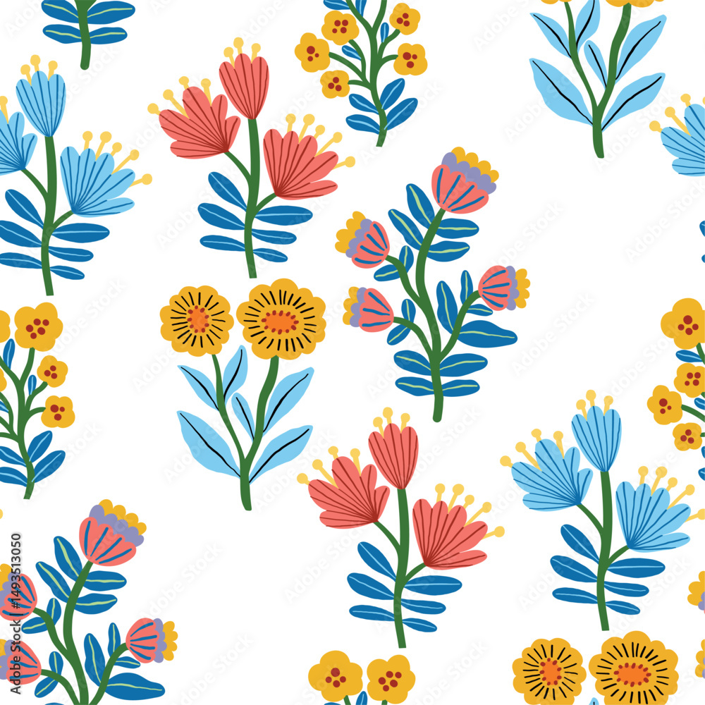 custom made wallpaper toronto digitalSeamless floral pattern with delicate hand-drawn modern flowers. Vintage pastel color palette. Ideal for fabric, wallpaper, stationery, packaging, and surface design.