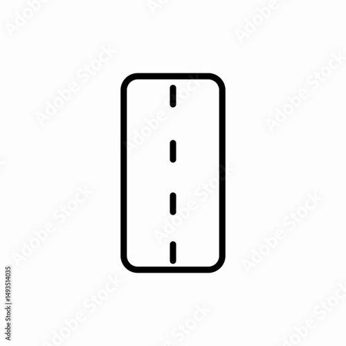 Road direction straight path icon vector sign