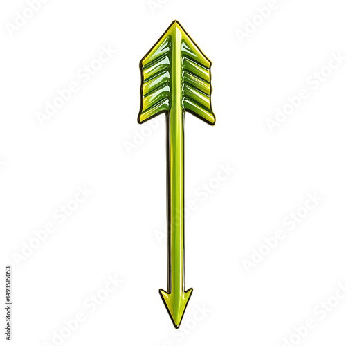 Bold Arrow with Expressive Design in Bright Chartre Isolated on Transparent Background