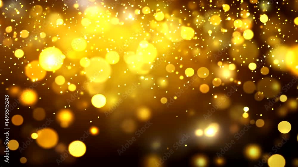 Festive Glow Shimmering golden orbs of light against a dark backdrop, creating a bokeh effect Festive Glow Shimmering golden orbs of light against a dark backdrop, creating a bokeh effect