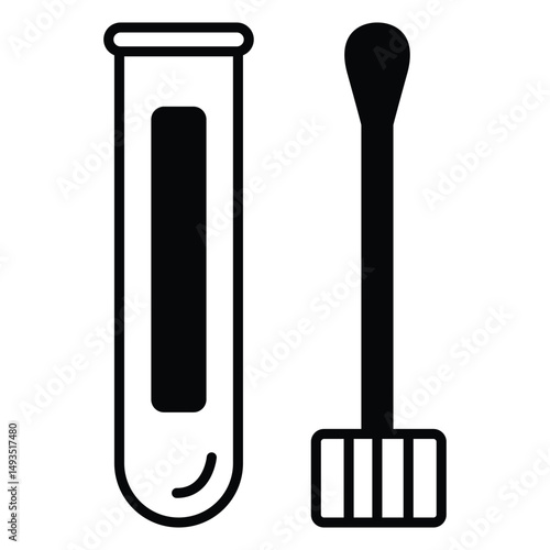 Vector Icon Of Swab Test For Health