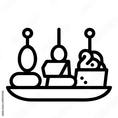 tapas icon on white background vector
Vector icon spanish food