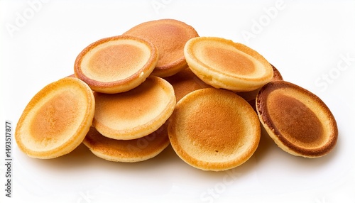 mini pancakes isolated on white background