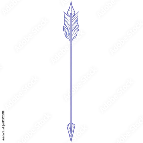 Contemporary Arrow with Minimalist Vector Lines Isolated on Transparent Background