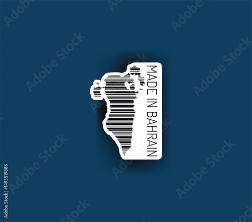 Discover fascinating sticker designs with barcodes in the shape of a map of Bahrain. Enhance your projects with visual perfection. Buy now!