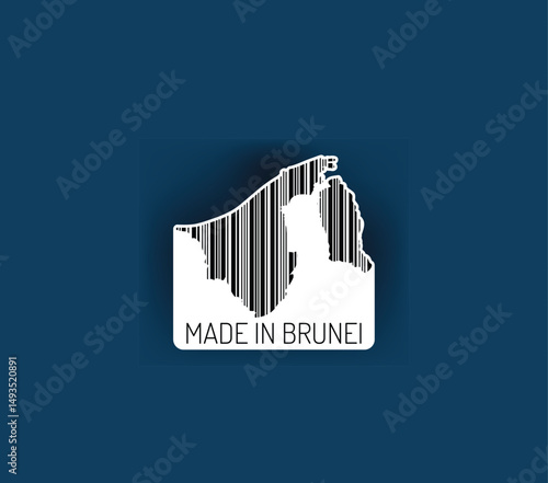 Discover fascinating sticker designs with barcodes in the shape of a map of Brunei. Enhance your projects with visual perfection. Buy now!
