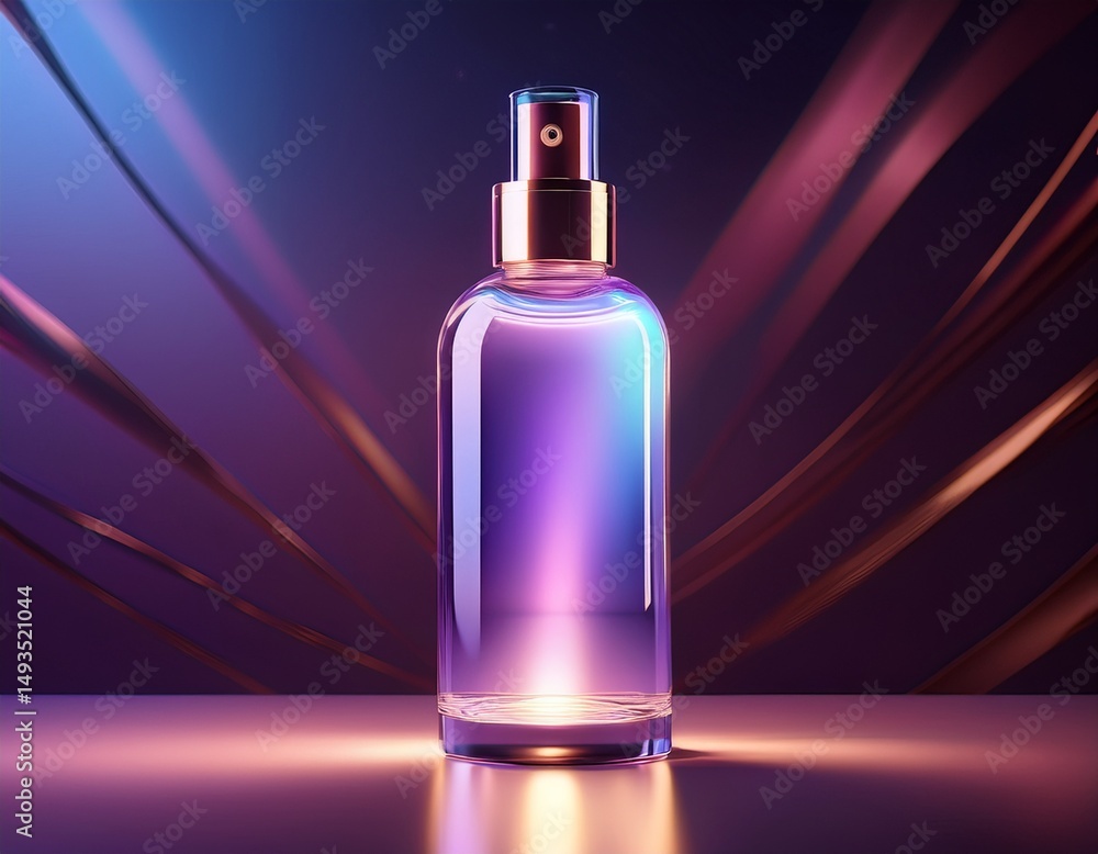 3d render of sleek glossy skincare toner bottle with glowing accents n minimalistic and elegant e commerce display 3d render of sleek glossy skincare toner bottle with glowing accents n minimalistic and elegant e commerce display