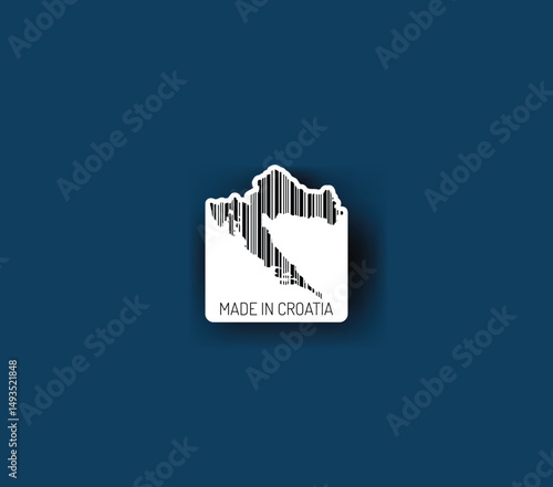 Discover fascinating sticker designs with barcodes in the shape of a map of Croatia. Enhance your projects with visual perfection. Buy now!
