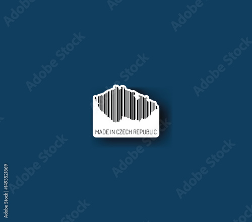 Discover fascinating sticker designs with barcodes in the shape of a map of Czech Republic. Enhance your projects with visual perfection. Buy now!