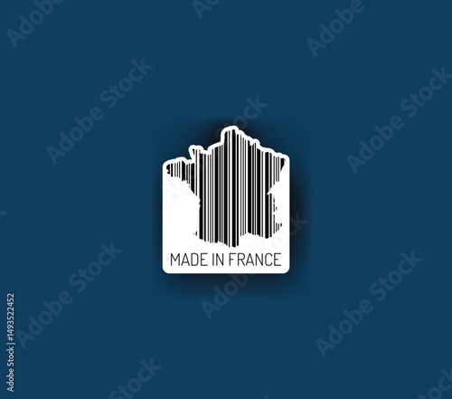 Discover fascinating sticker designs with barcodes in the shape of a map of France. Enhance your projects with visual perfection. Buy now!