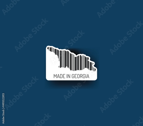 Discover fascinating sticker designs with barcodes in the shape of a map of Georgia. Enhance your projects with visual perfection. Buy now!