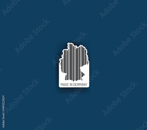 Discover fascinating sticker designs with barcodes in the shape of a map of Germany. Enhance your projects with visual perfection. Buy now!
