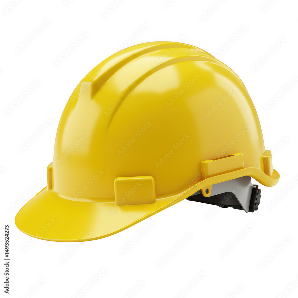 Fototapeta premium Yellow construction helmet isolated on transparent background