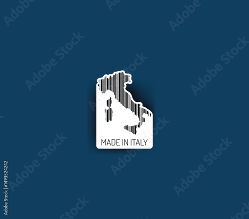 Discover fascinating sticker designs with barcodes in the shape of a map of Italy. Enhance your projects with visual perfection. Buy now!
