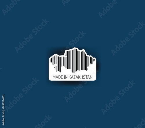 Discover fascinating sticker designs with barcodes in the shape of a map of Kazakhstan. Enhance your projects with visual perfection. Buy now!