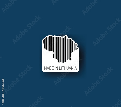 Discover fascinating sticker designs with barcodes in the shape of a map of Lithuania. Enhance your projects with visual perfection. Buy now!
