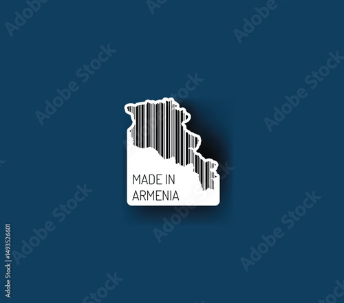Discover fascinating sticker designs with barcodes in the shape of a map of Armenia. Enhance your projects with visual perfection. Buy now!
