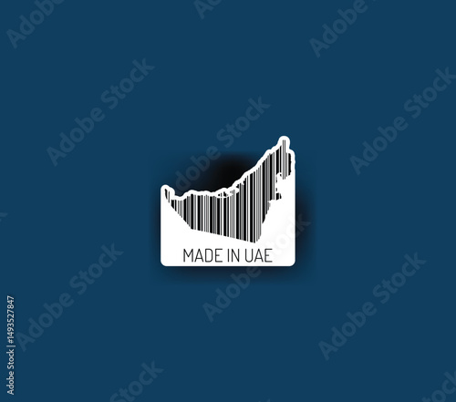 Discover fascinating sticker designs with barcodes in the shape of a map of United Arab Emirates. Enhance your projects with visual perfection. Buy now!
