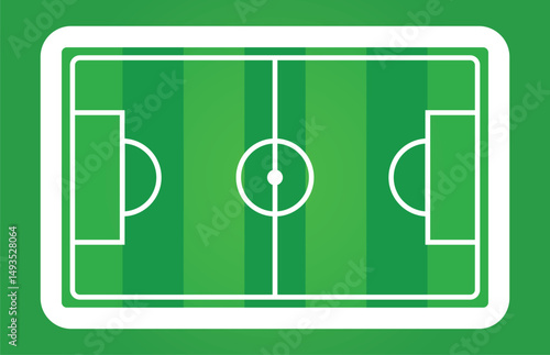 Green Field Vector Illustration - Simple Soccer Field Vector Art Design