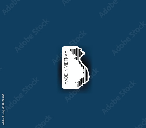 Discover fascinating sticker designs with barcodes in the shape of a map of Vietnam. Enhance your projects with visual perfection. Buy now!