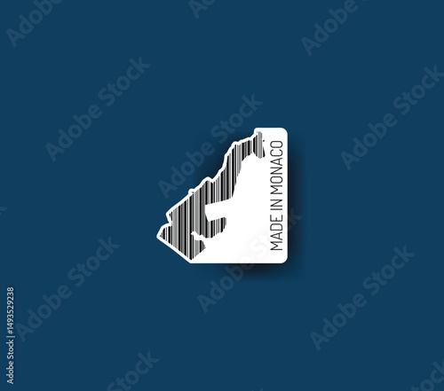 Discover fascinating sticker designs with barcodes in the shape of a map of Monaco. Enhance your projects with visual perfection. Buy now!