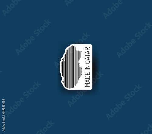 Discover fascinating sticker designs with barcodes in the shape of a map of Qatar. Enhance your projects with visual perfection. Buy now!