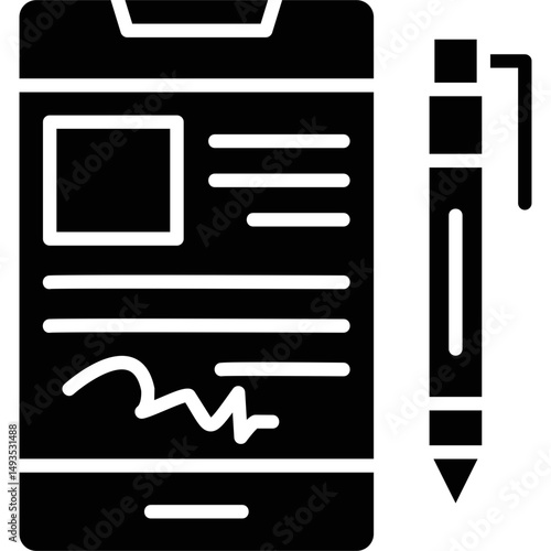 Digital Signature Icon Vector Element