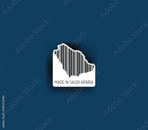 Discover fascinating sticker designs with barcodes in the shape of a map of Saudi Arabia. Enhance your projects with visual perfection. Buy now!