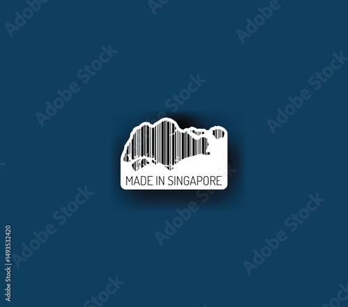 Discover fascinating sticker designs with barcodes in the shape of a map of Singapore. Enhance your projects with visual perfection. Buy now!
