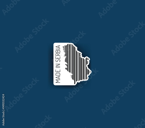 Discover fascinating sticker designs with barcodes in the shape of a map of Serbia. Enhance your projects with visual perfection. Buy now!
