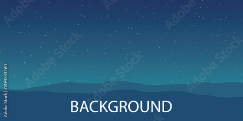 A stylized night sky with a gradient from dark blue at the top to a lighter shade at the bottom. There are no stars or other elements in the sky, and the silhouette of hills is visible below.