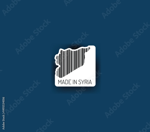 Discover fascinating sticker designs with barcodes in the shape of a map of Syria. Enhance your projects with visual perfection. Buy now!