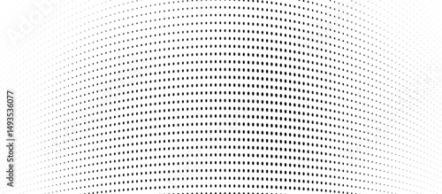 Halfton is black and white. Smooth transition of points from larger to smaller