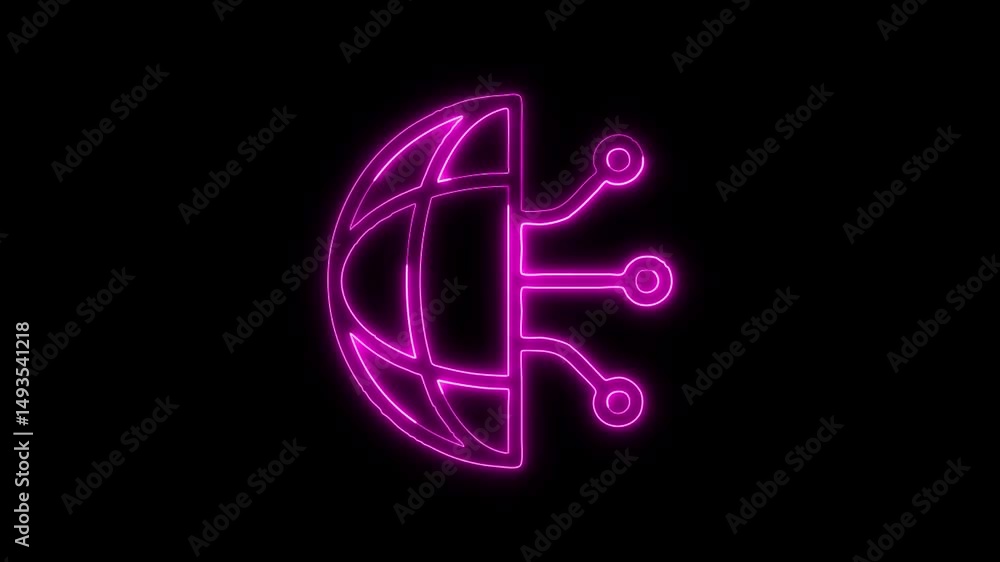 Global Network Icon HD Video black background Global Network Icon HD Video black background